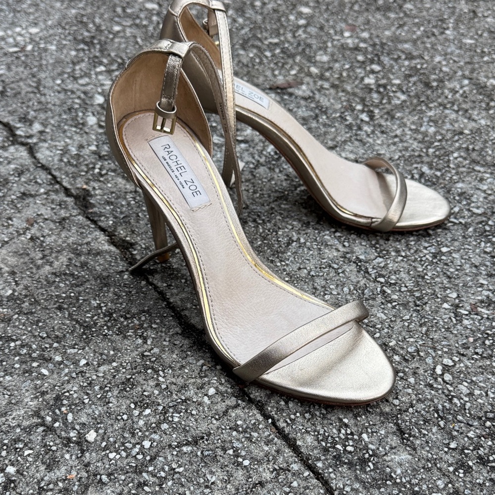 Rachel Zoe Metallic Strappy Heels
